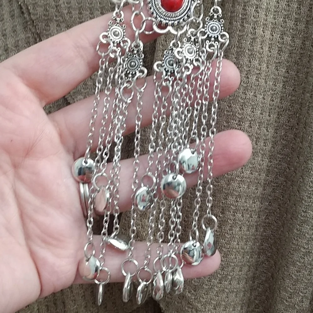 3 Left...Silver-tone Statement Boho Necklace - Picture 4 of 7